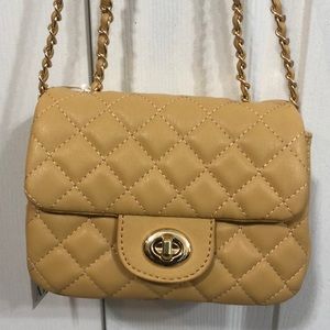 Gorgeous Crossbody Bag With Gold Chain interwoven Handle & Hardware